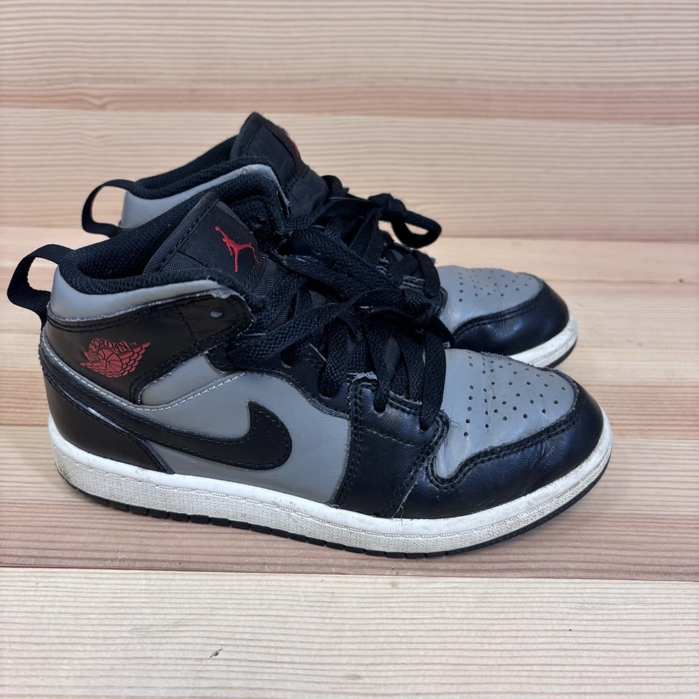 NIKE Air Jordan 1 Mid Shadow Toddler Kids Sneakers Size 1Y (640734-096)